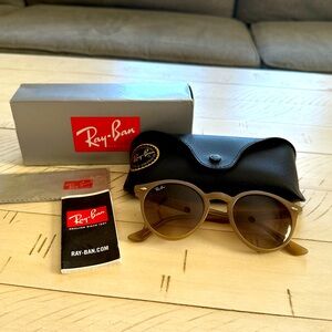 RayBan RB2180 polished light brown sunglasses NWT